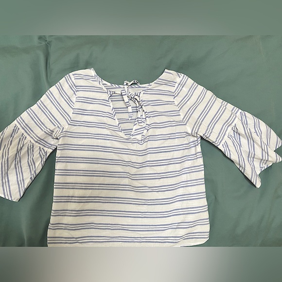 J.Crew Linen Bell-Sleeve Blouse - Picture 2 of 3